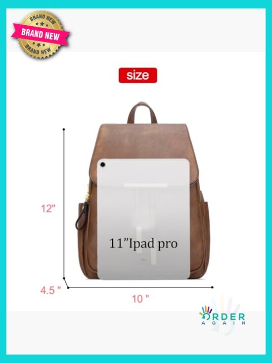 Vegan Leather Backpack Purse Fashion Travel Daypack Adjustable Straps main image 5